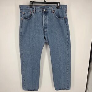 Levis 501 Mens Blue Jeans Straight Leg Button Fly Denim Pants Size 38x30